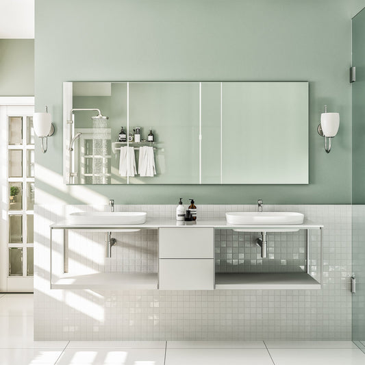 Eviva Sleek 60" Frameless Bathroom Wall Mirror