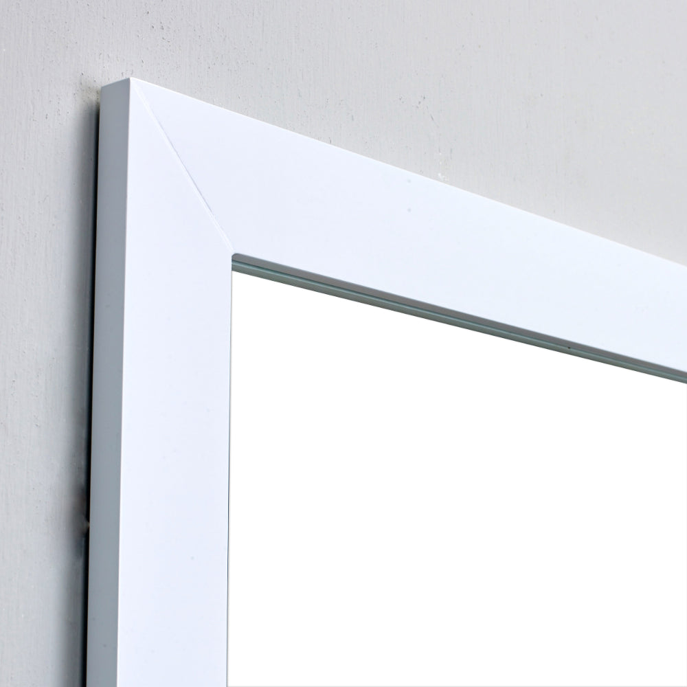 Eviva New York Bathroom Vanity Mirror Full Frame White 36X30 Wall Mount