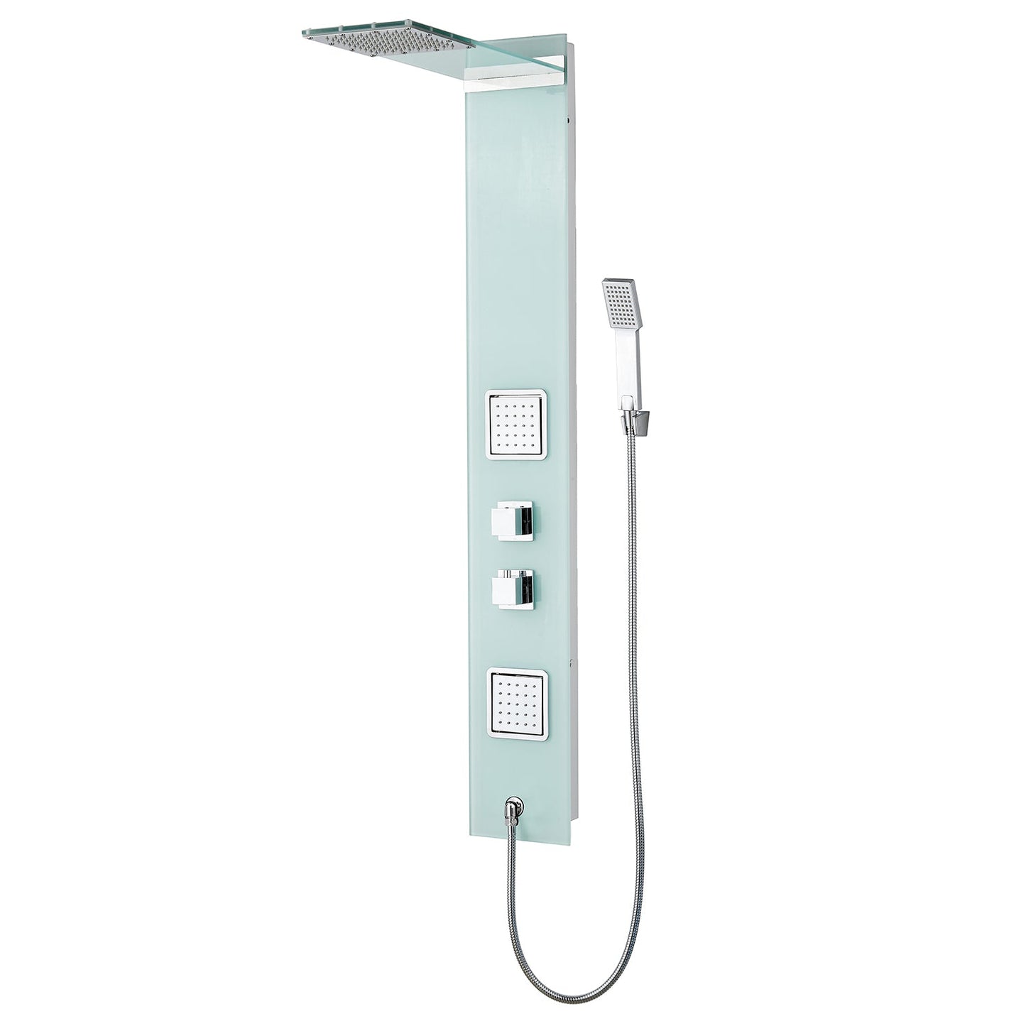 Eviva Abruzzo Clear Tempered Glass Thermostatic Shower Massage Panel