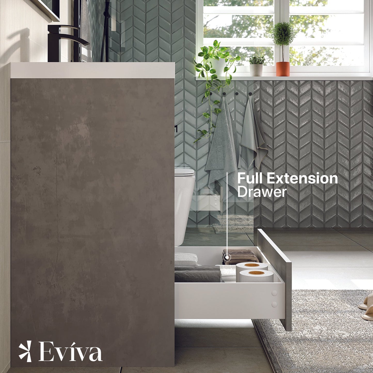 Eviva Lugano 24 inch Cement Gray Bathroom Vanity