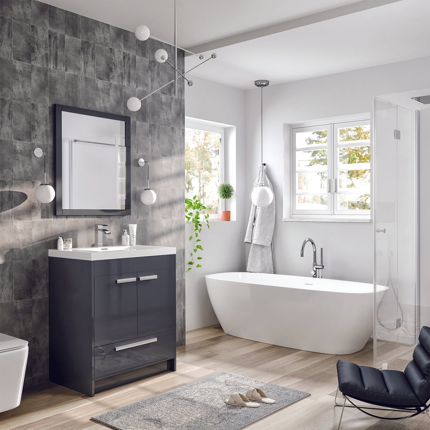 Eviva Lugano 24 inch Gray Modern Bathroom Vanity
