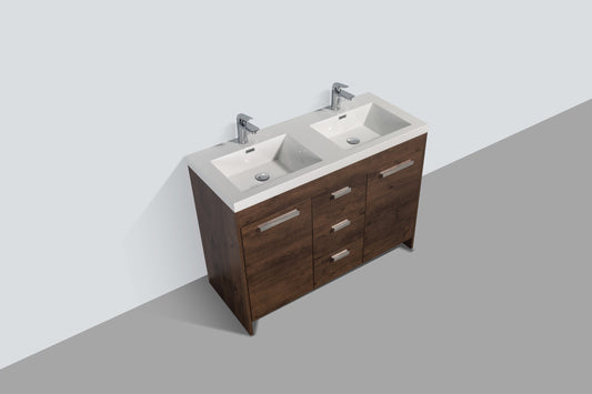 Eviva Lugano 48 inch Rosewood Double Sink Bathroom Vanity