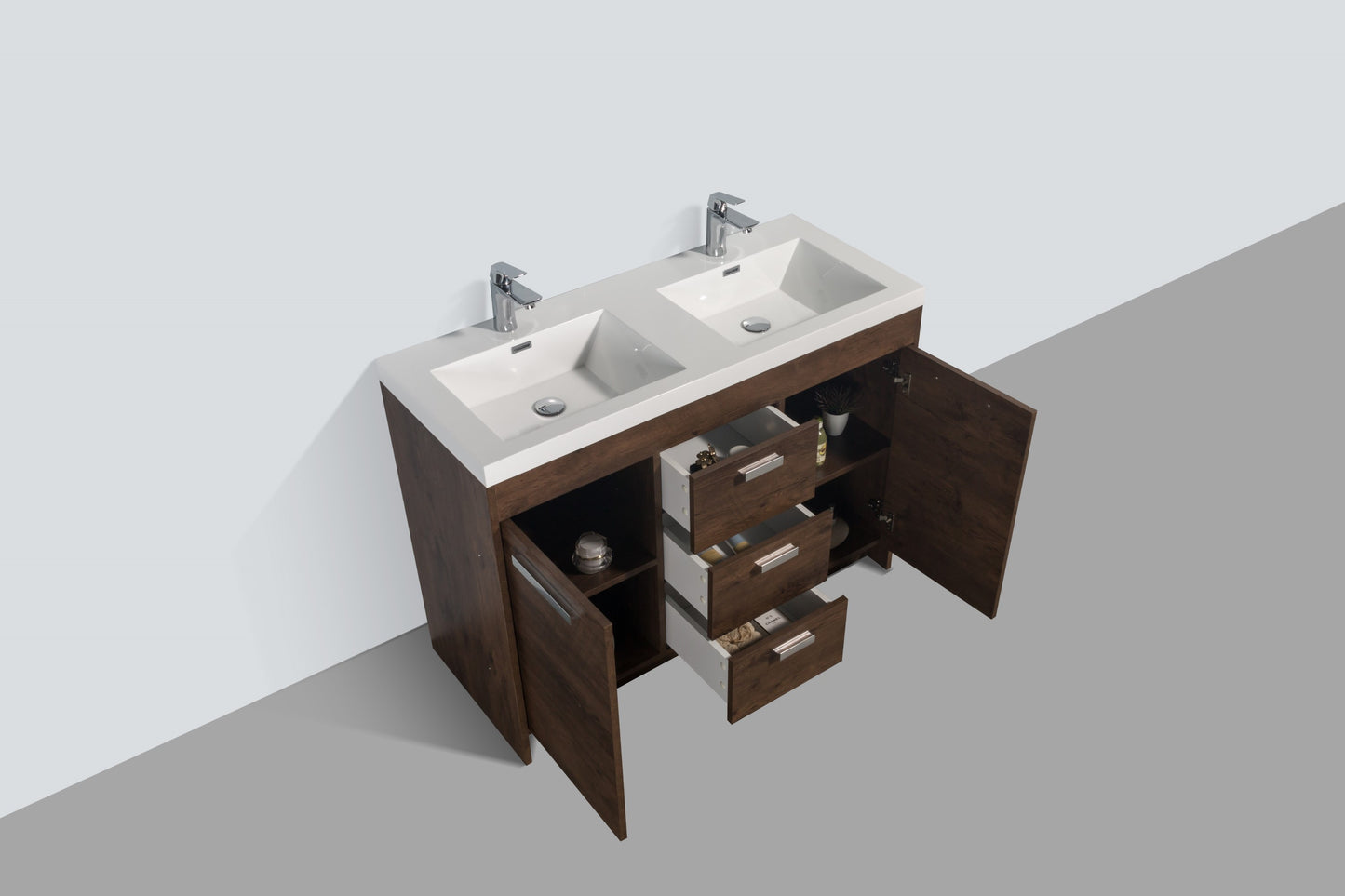 Eviva Lugano 48 inch Rosewood Double Sink Bathroom Vanity