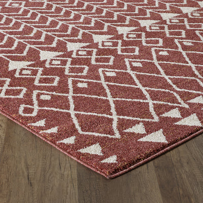 Loops 6' x 9' Ikat Orange/Cream Rug