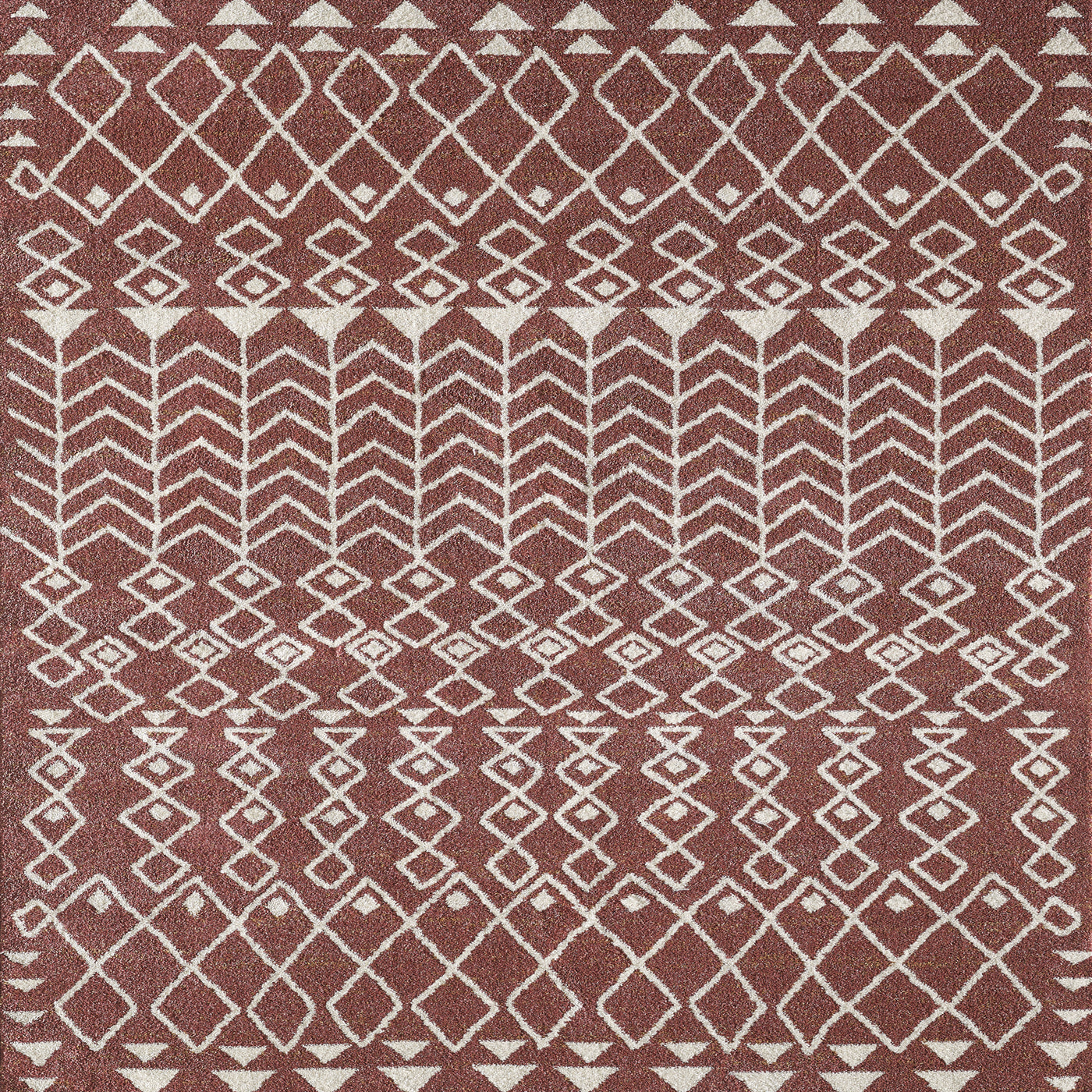 Loops 8' x 10' Ikat Orange/Cream Rug