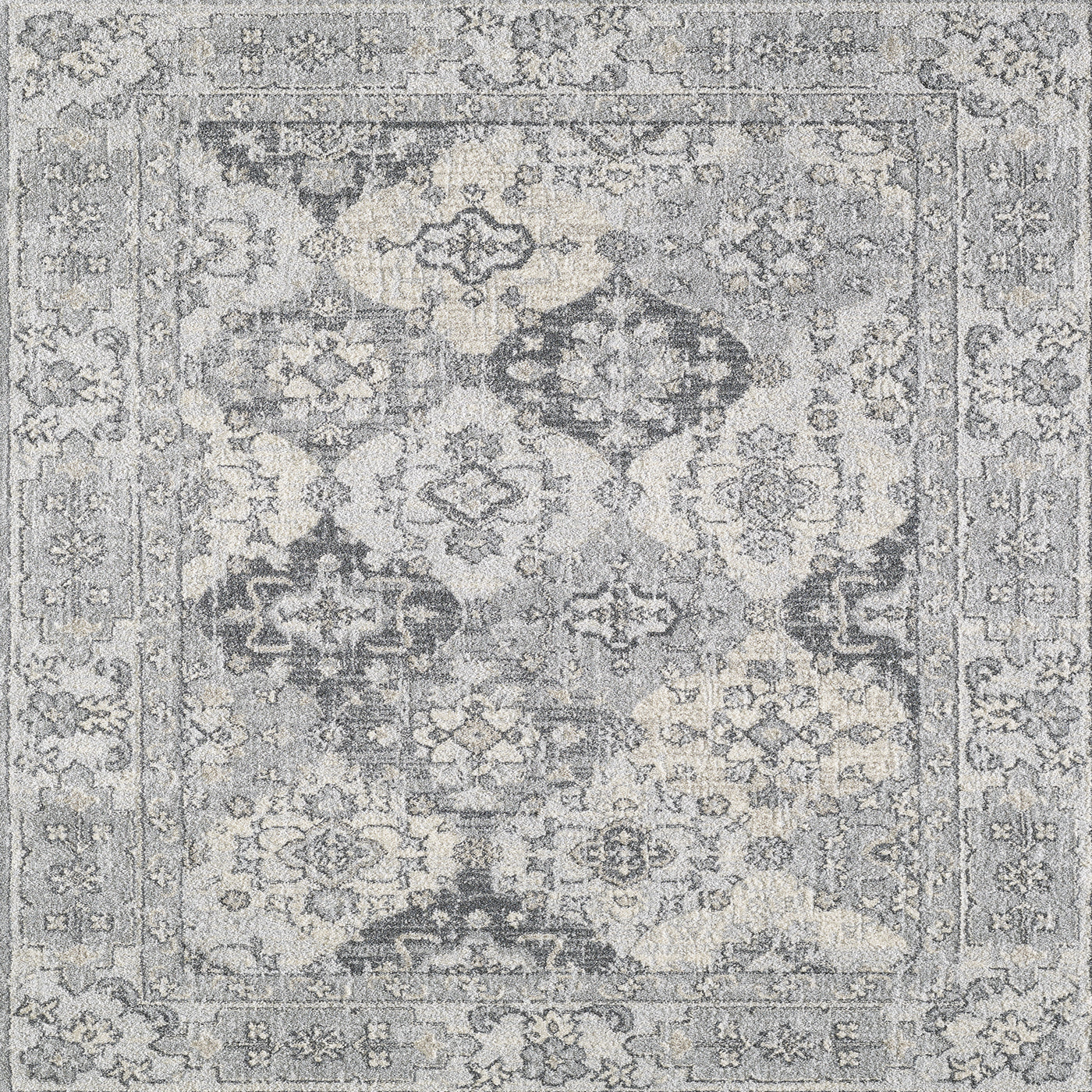 Mosaic 2' x 8' Damask Gray Rug