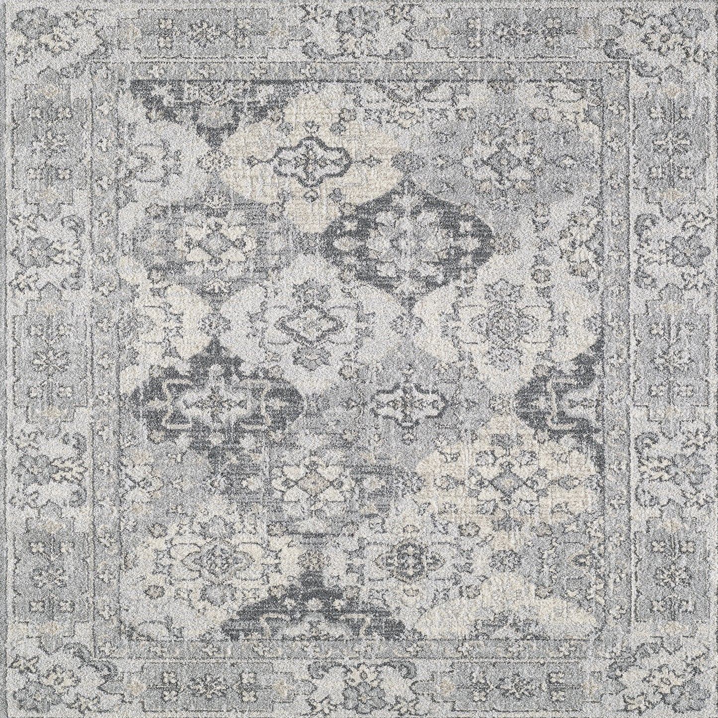 Totti Mosaic Gray/Dark Gray 2x8 Oriental Rug