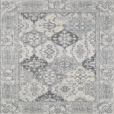 Mosaic 2' x 8' Damask Gray Rug