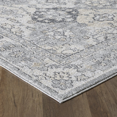 Mosaic 3' x 5' Damask Gray Rug