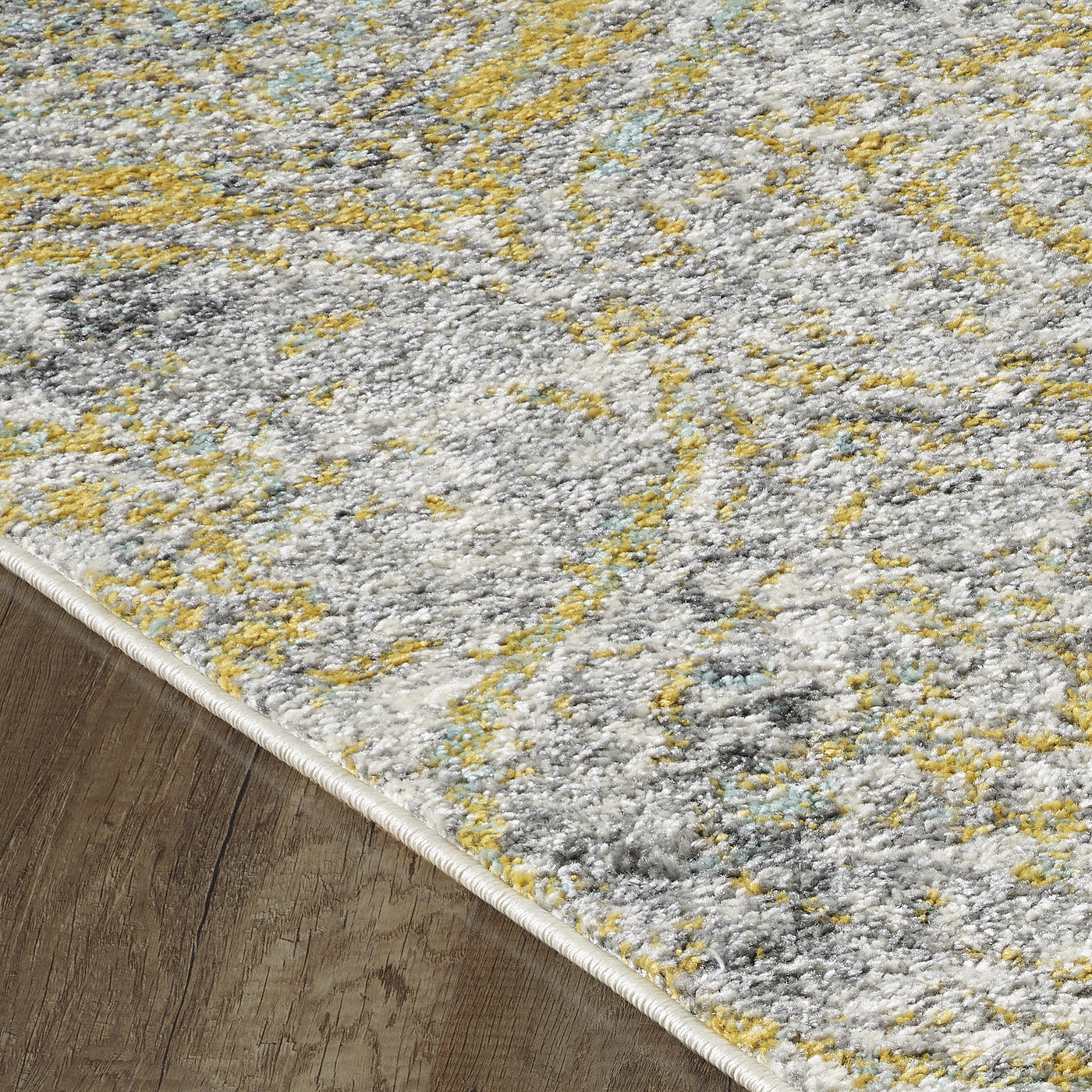 Loops 3' x 5' Damask Cream/Gray/Yellow Rug