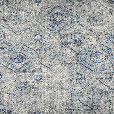 Loops 5' x 7' Damask Blue/Cream Rug