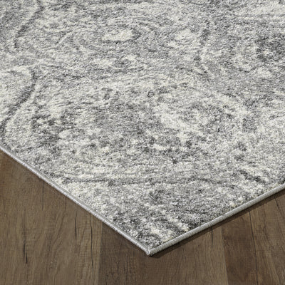 Loops 6' x 9' Damask Gray/Cream Rug