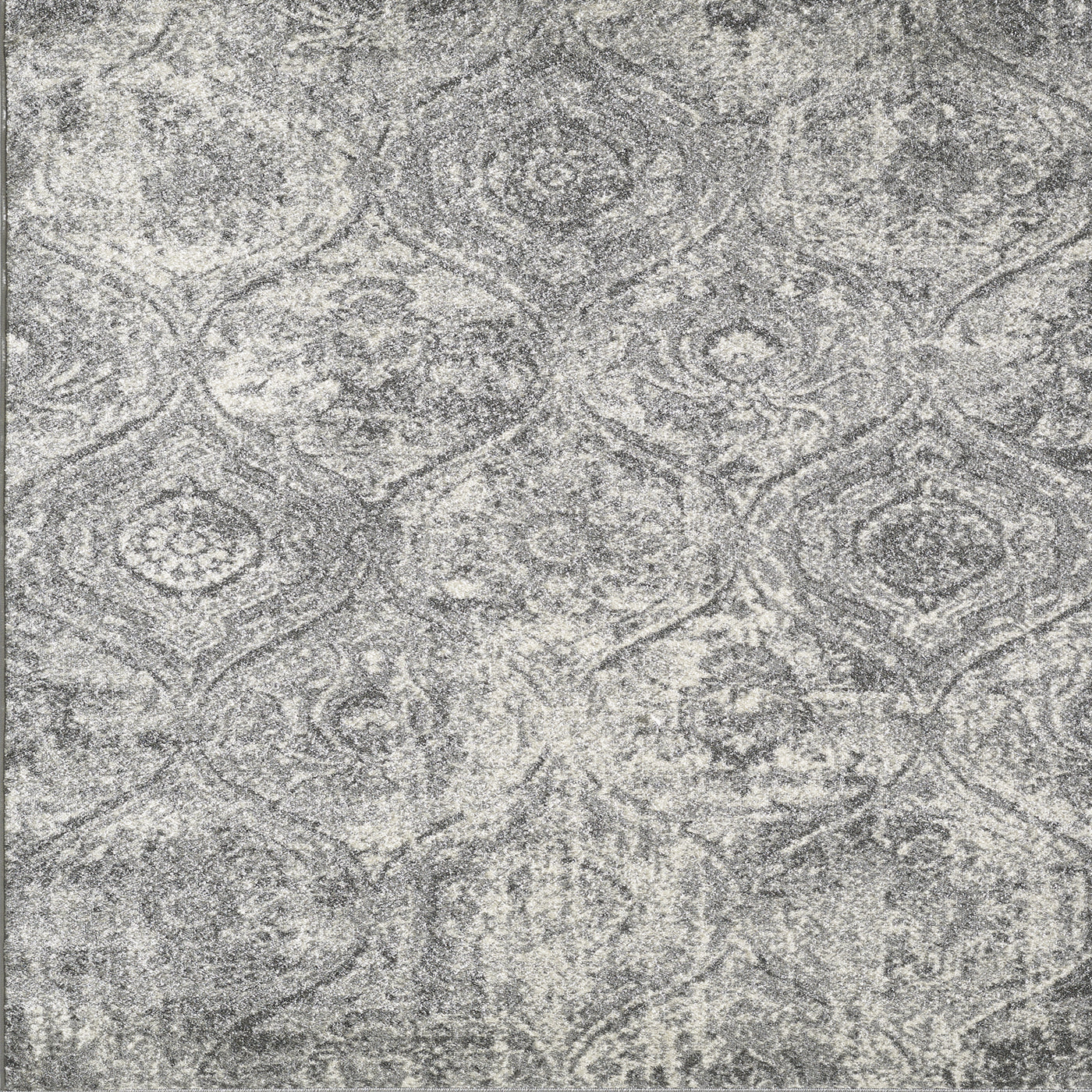 Loops 6' x 9' Damask Gray/Cream Rug