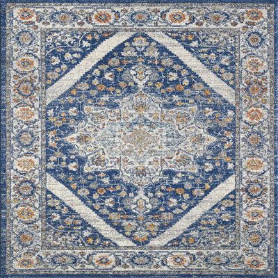 Vintage 2' x 8' Oriental Blue/Cream Rug