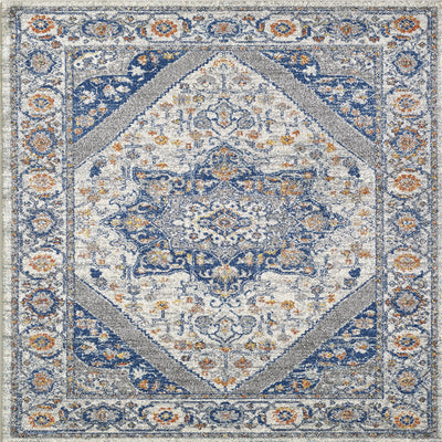 Vintage 6' x 9' Oriental Blue/Cream Rug