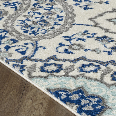 Angel 6' x 9' Ikat Blue/Cream Rug