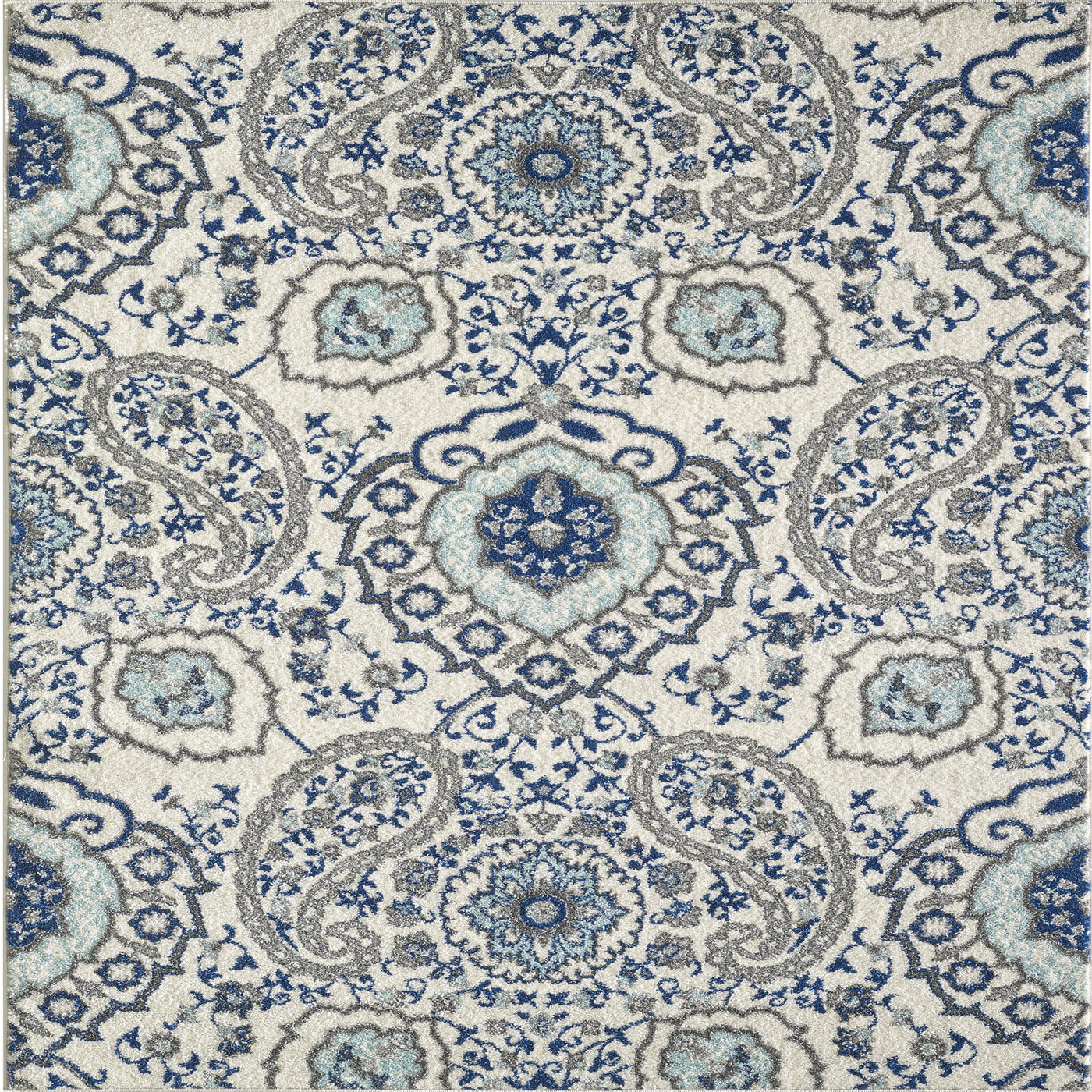 Angel 6' x 9' Ikat Blue/Cream Rug