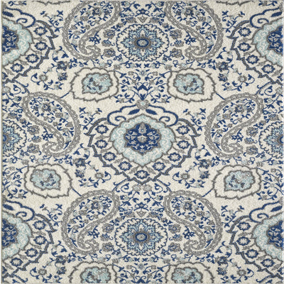 Angel 6' x 9' Ikat Blue/Cream Rug