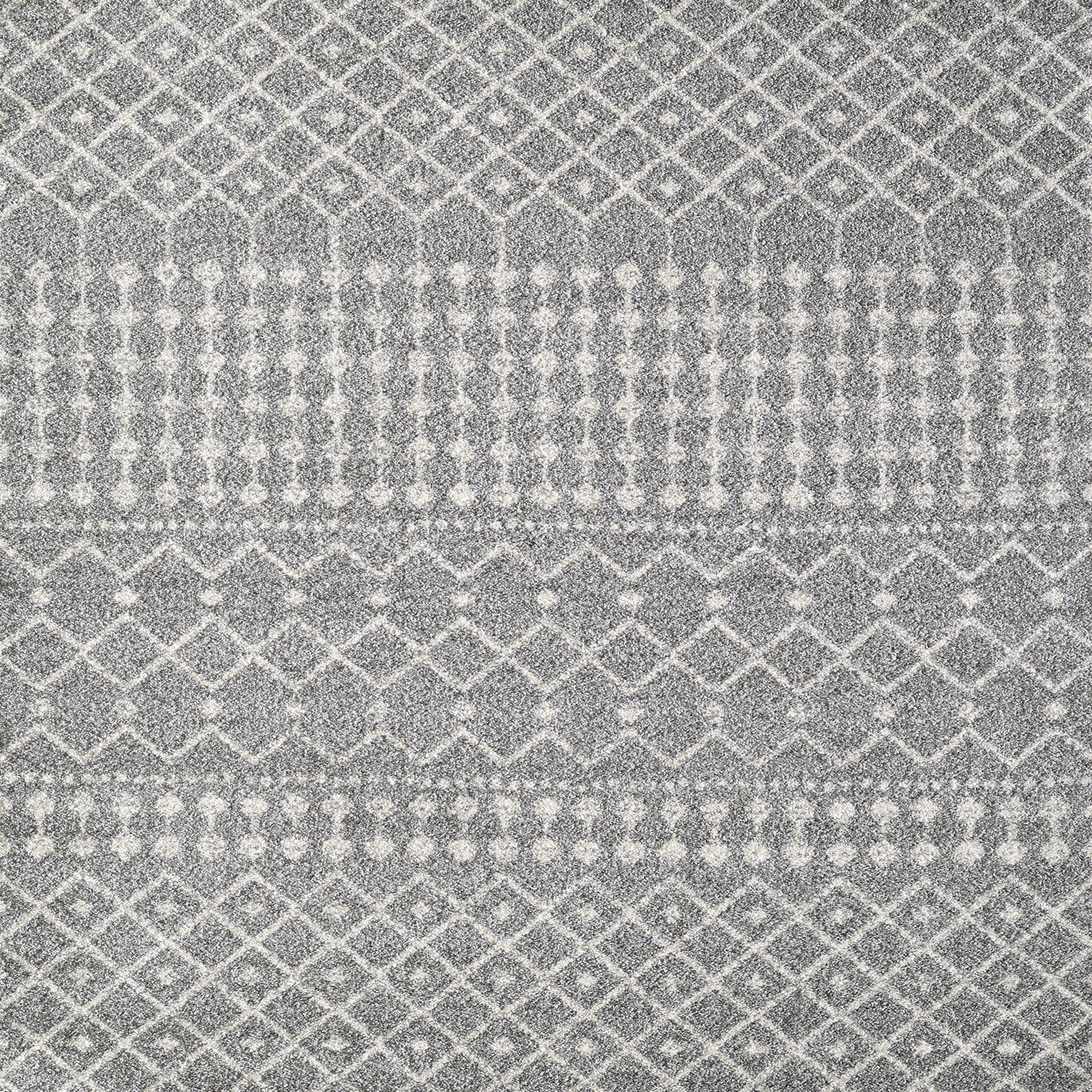 Grid 2' x 8' Geometric Gray/Cream Rug