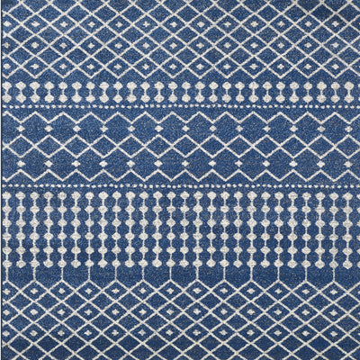 Grid 3' x 5' Geometric Blue/Cream Rug