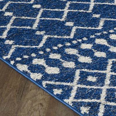 Grid 8' x 10' Geometric Blue/Cream Rug