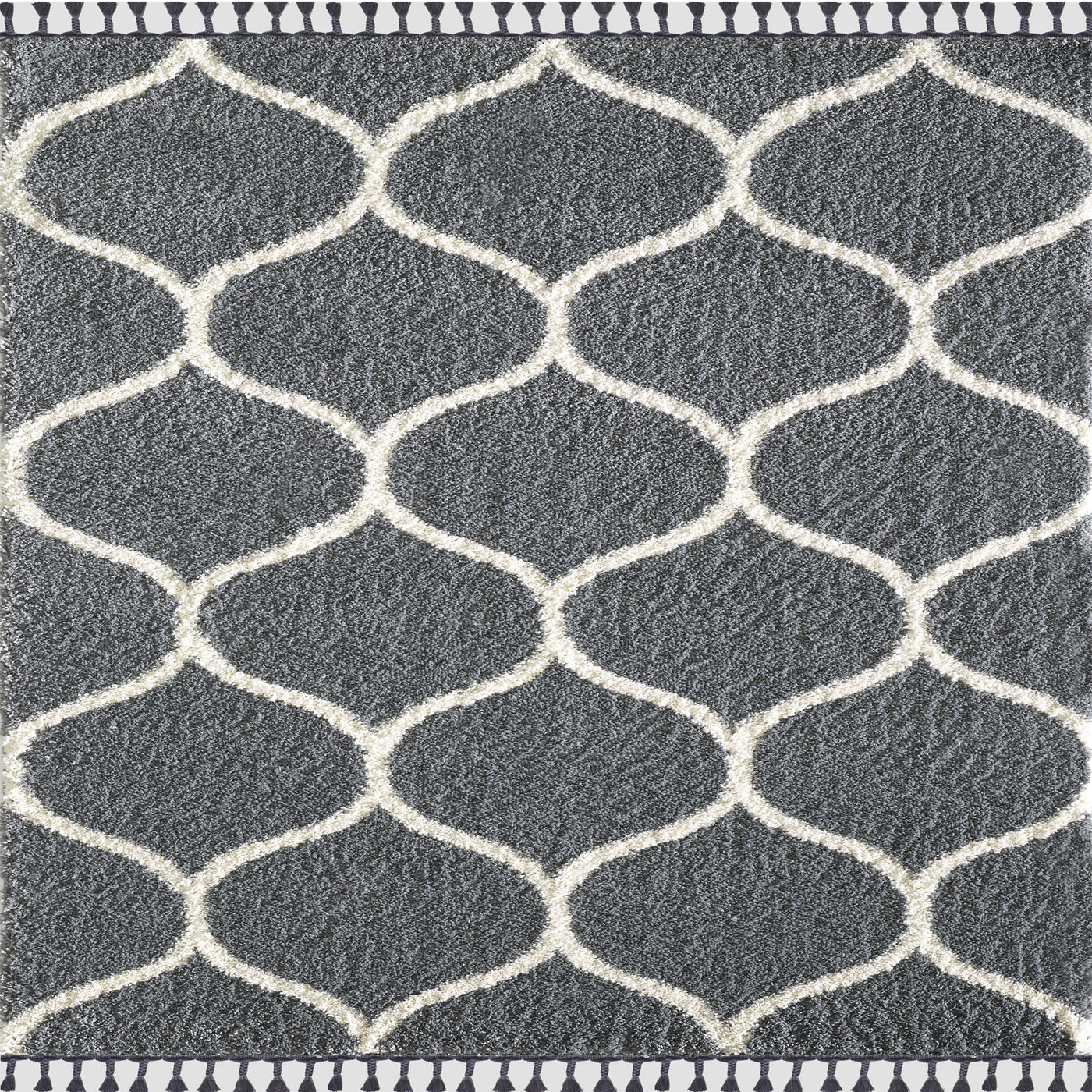 Oval 6' x 9' Geometric Gray/Cream Rug