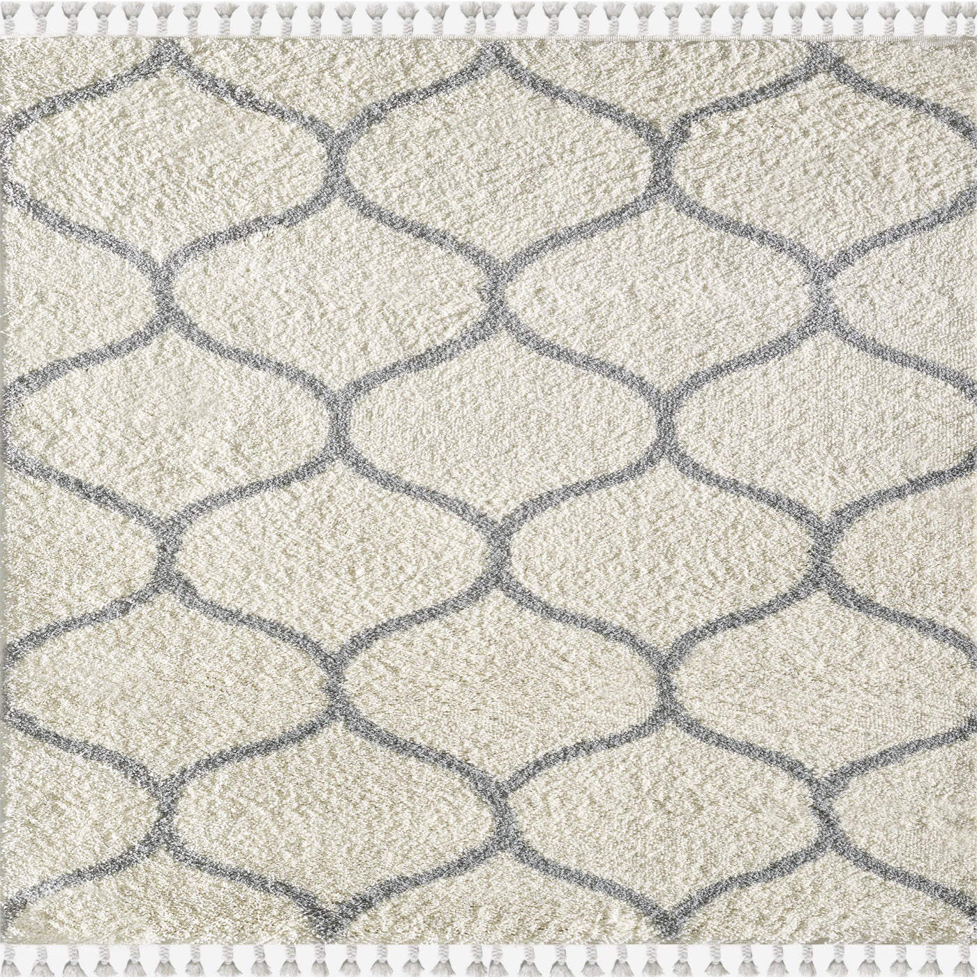 Geometric Oval 8' x 10' Gray/Cream Rug