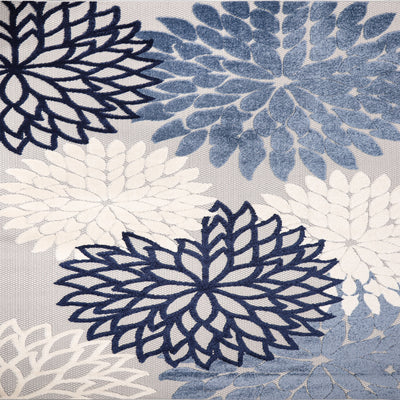 Nature 3' x 5' Floral Blue/Gray Rug